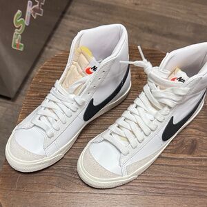 Nike White and Black High-Top Sneakers